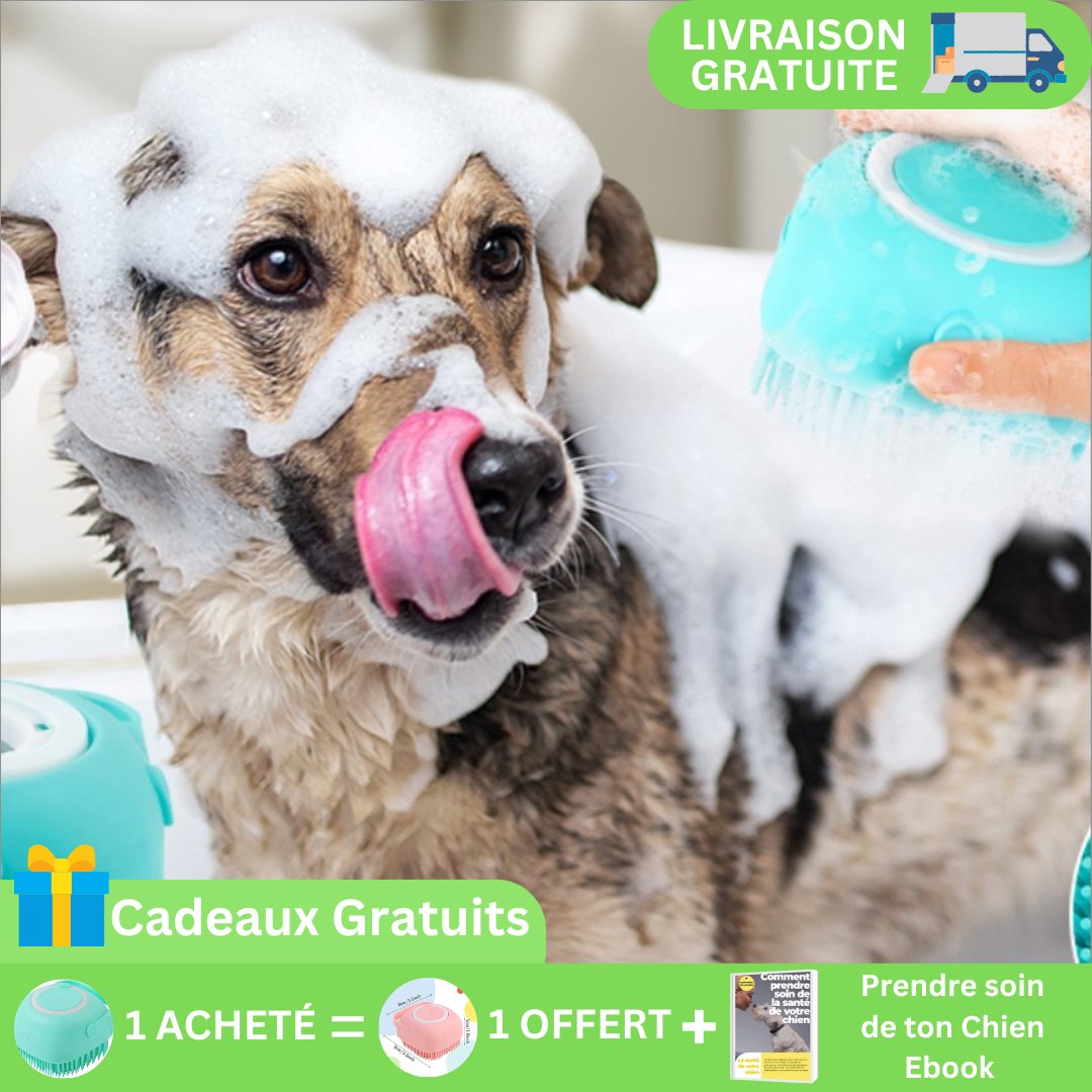 Brosse de shampooing pour chien 80 ml - ÉclatCanin™ - ChienDog